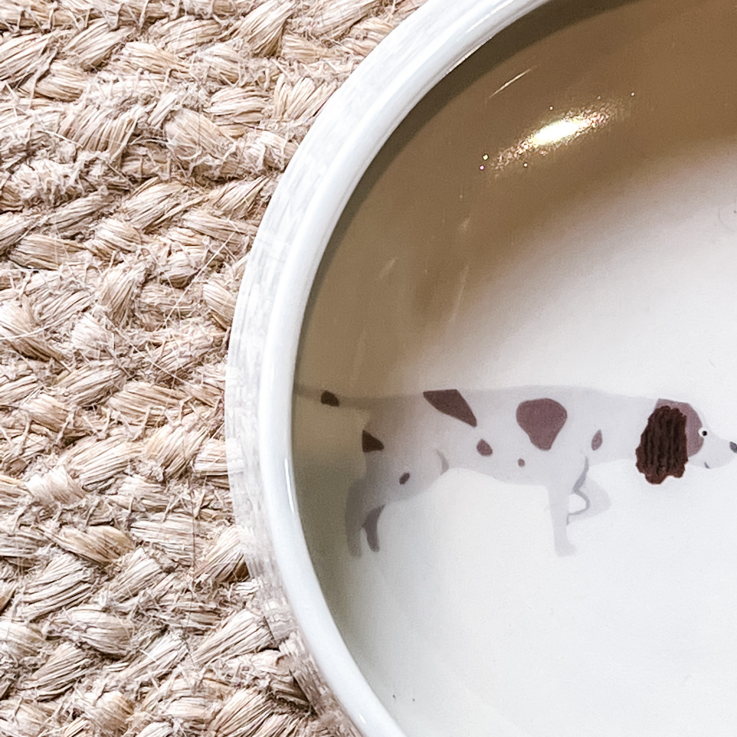 Springer Spaniel Ceramic Dog Bowl | Brown and White and Black Springer Spaniel Design