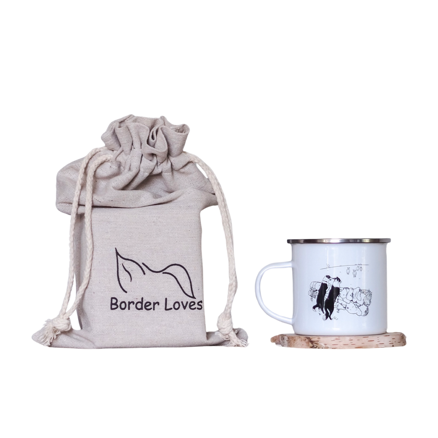 Unique Border Collie Camper Mug Featuring our own Artwork