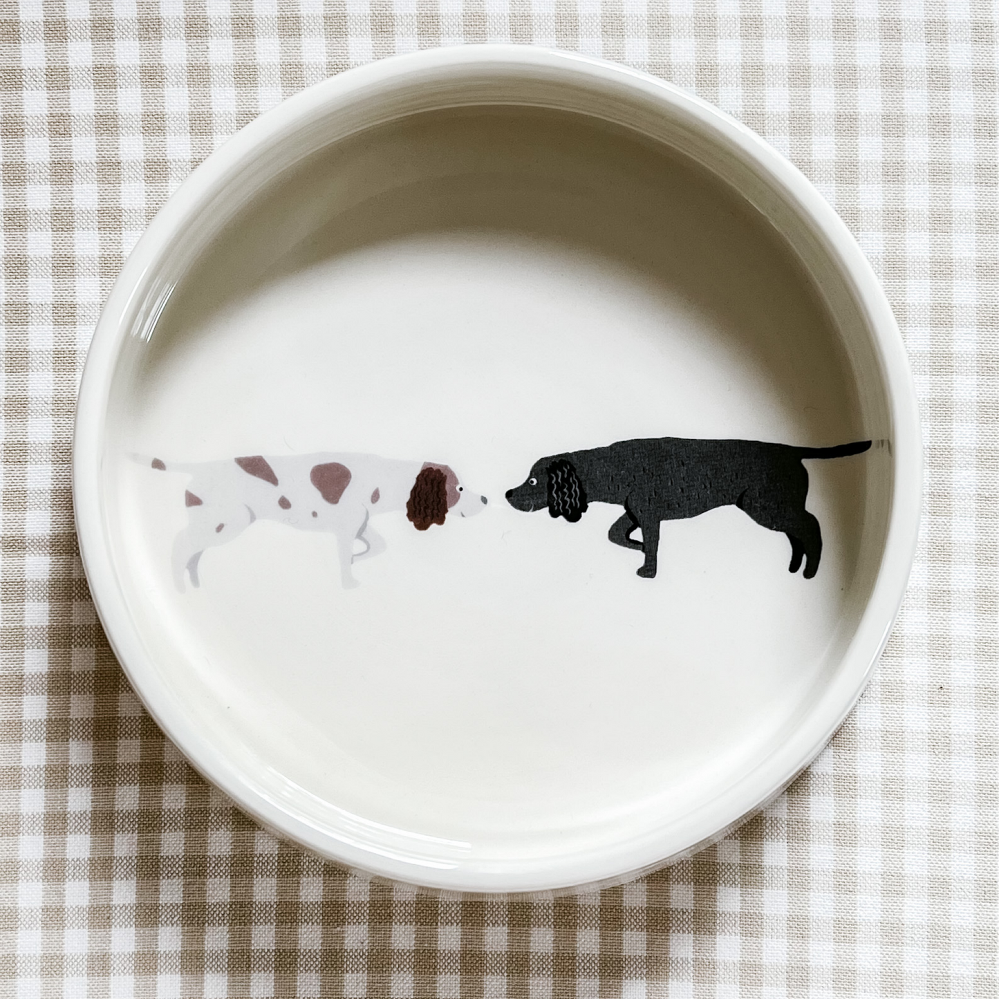 Springer Spaniel Ceramic Dog Bowl | Brown and White and Black Springer Spaniel Design