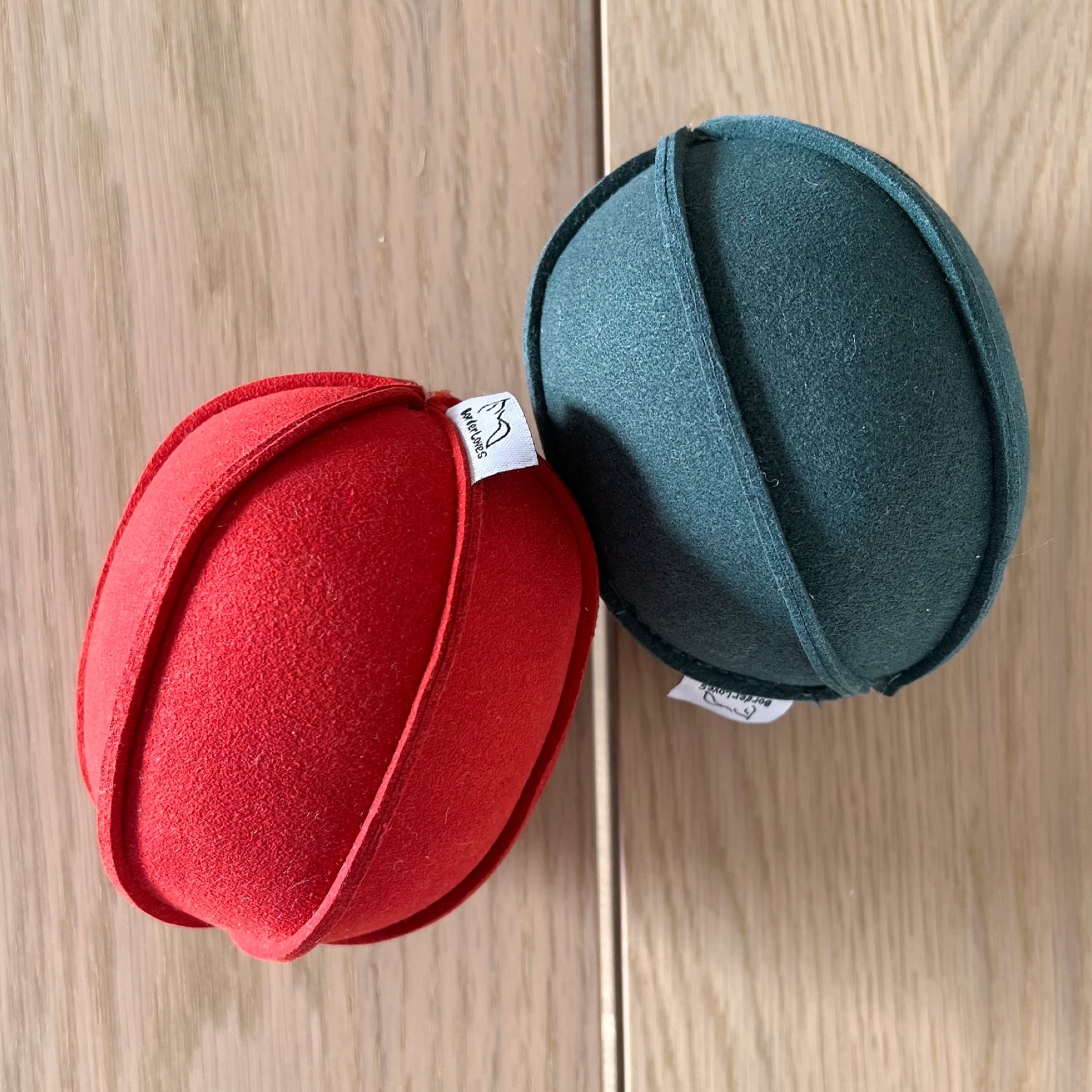 red and green ball together