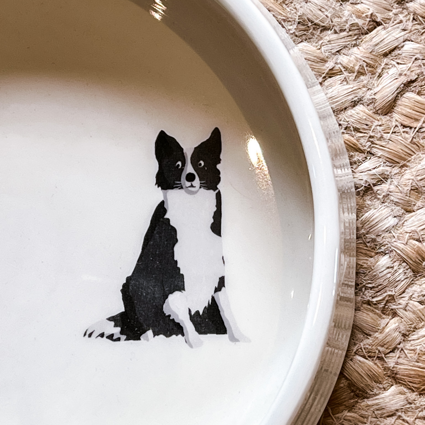Border Collie Ceramic Dog Bowl