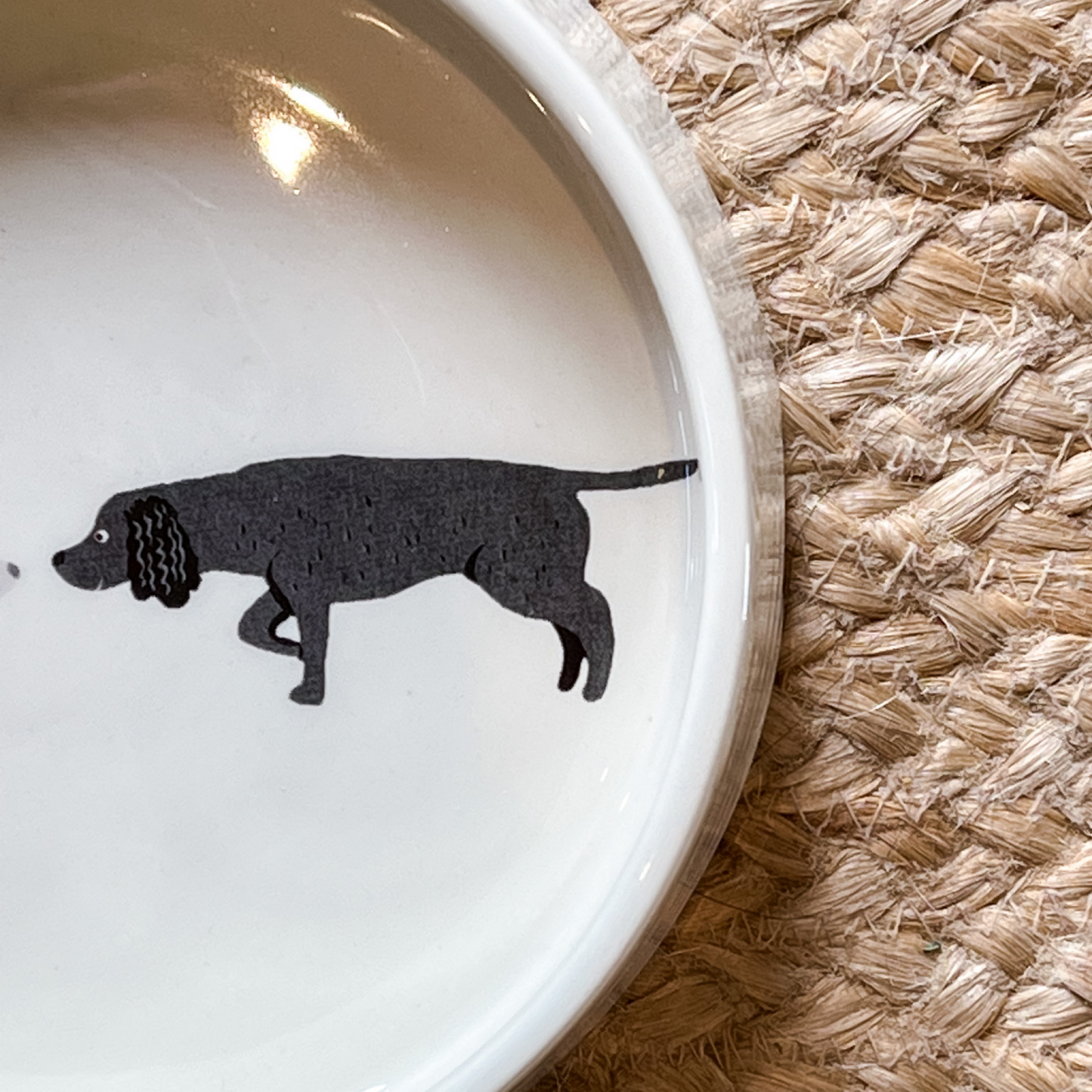 Springer Spaniel Ceramic Dog Bowl | Brown and White and Black Springer Spaniel Design