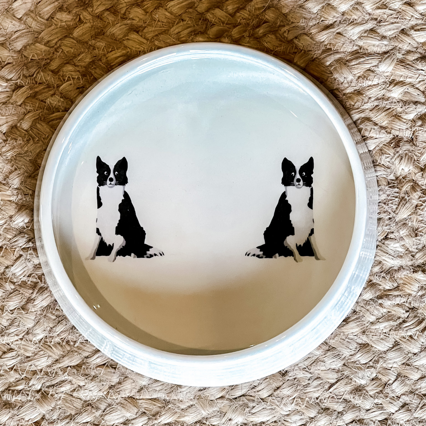 Border Collie Ceramic Dog Bowl