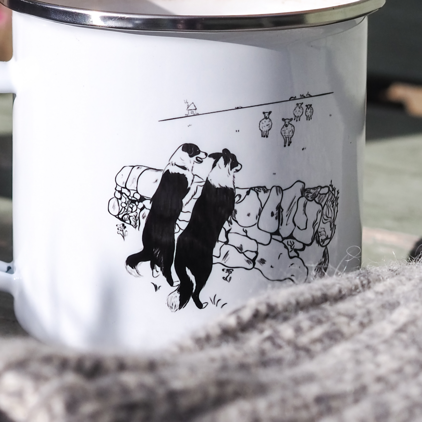 Unique Border Collie Camper Mug Featuring our own Artwork
