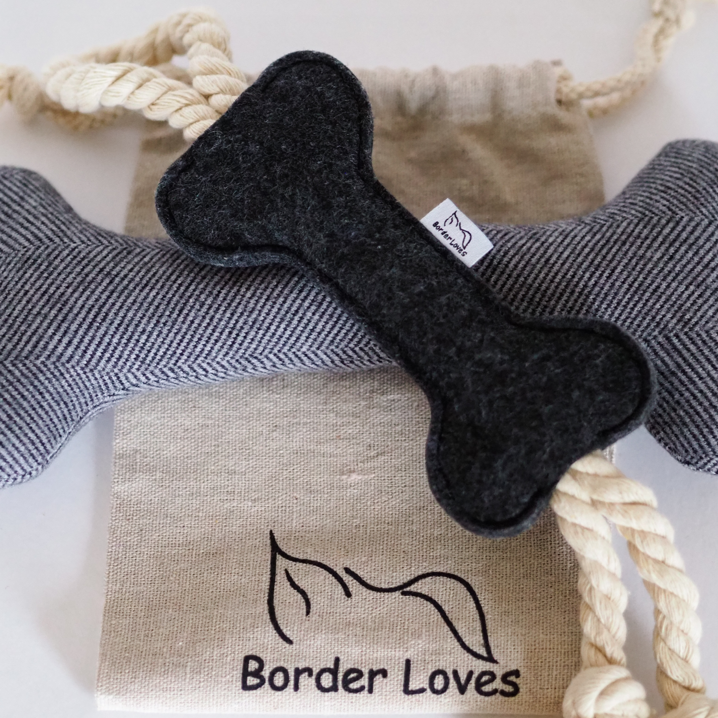 Wool Bone and Felt Rope Toys