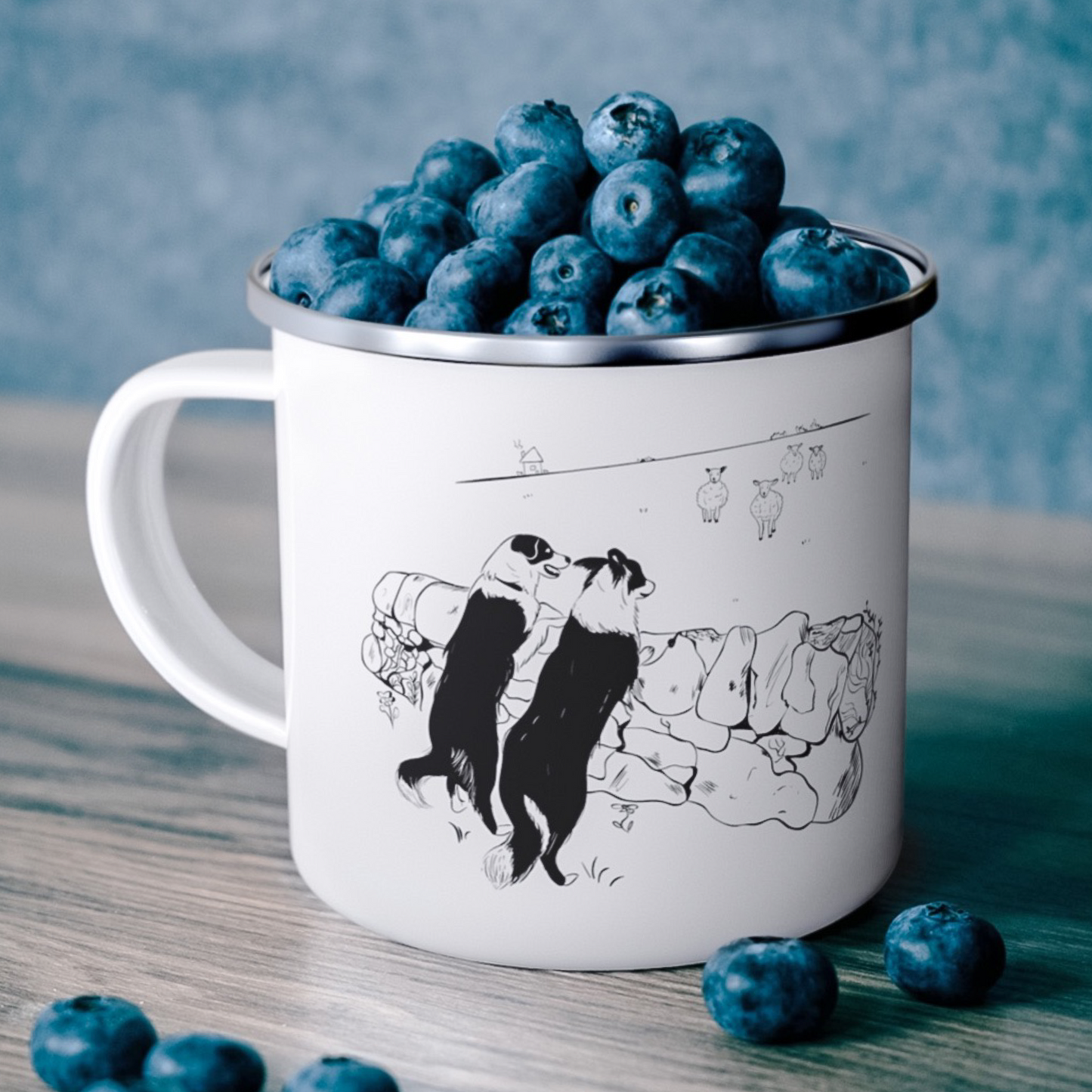 Unique Border Collie Camper Mug Featuring our own Artwork