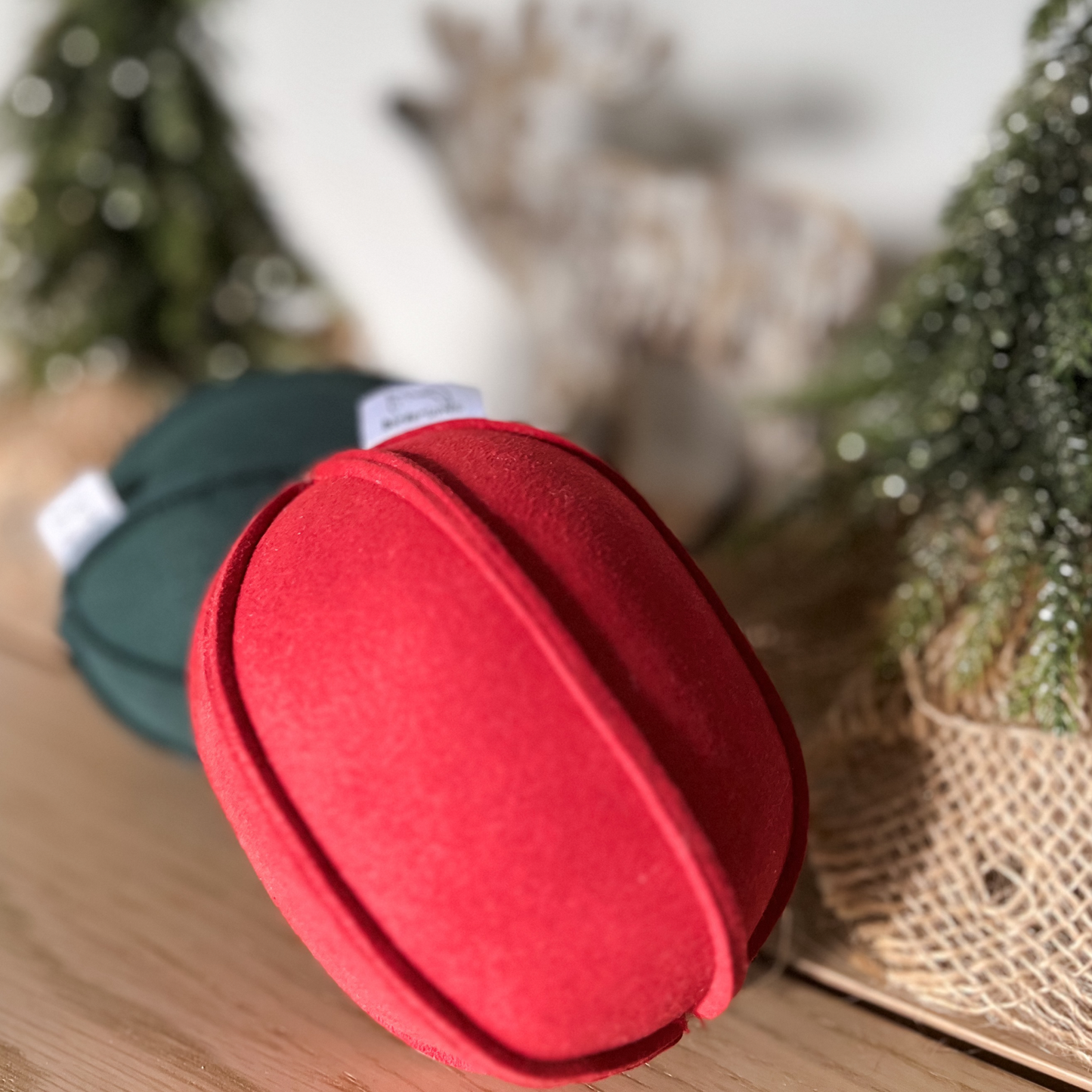 Red and Green Suede Indoor Play Ball Set