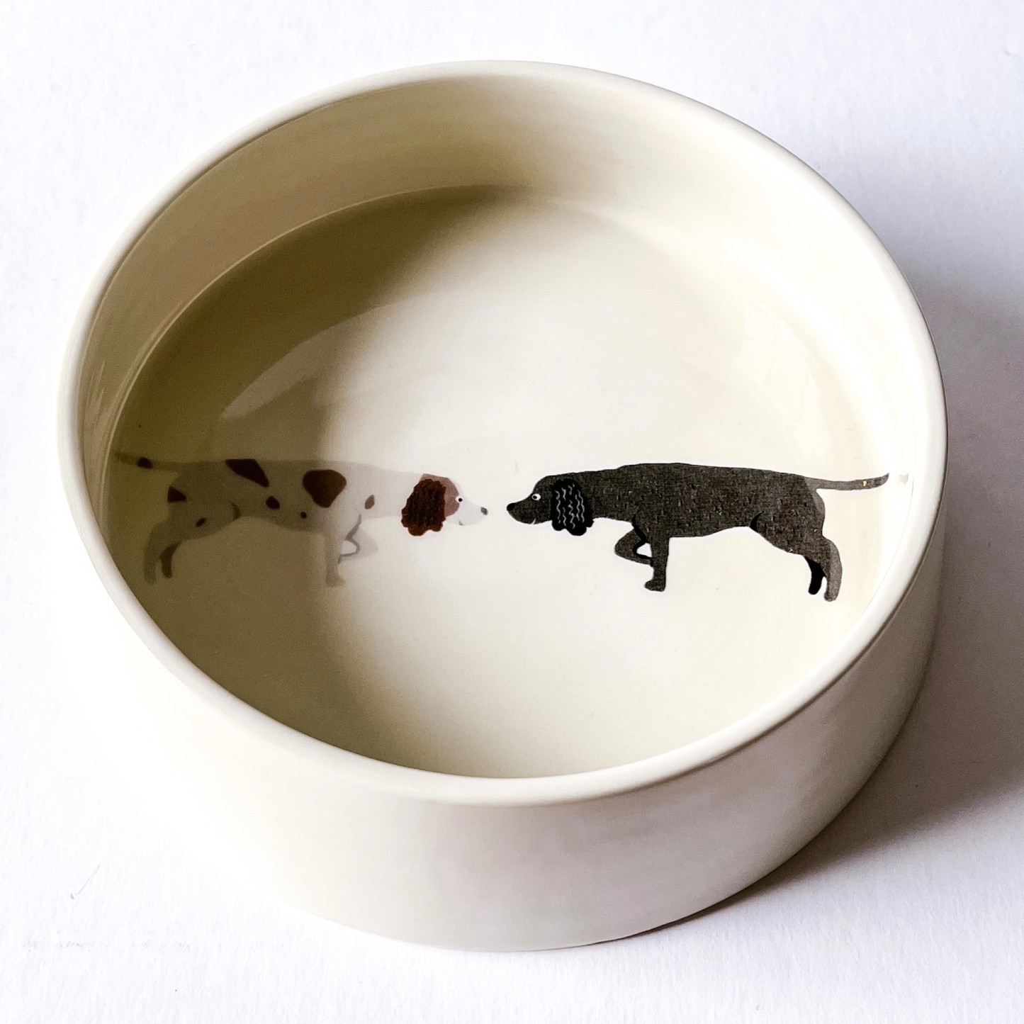 Springer Spaniel Ceramic Dog Bowl | Brown and White and Black Springer Spaniel Design