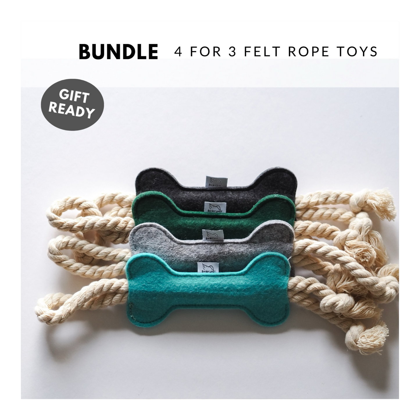 4 for 3 Felt Rope Dog Toys