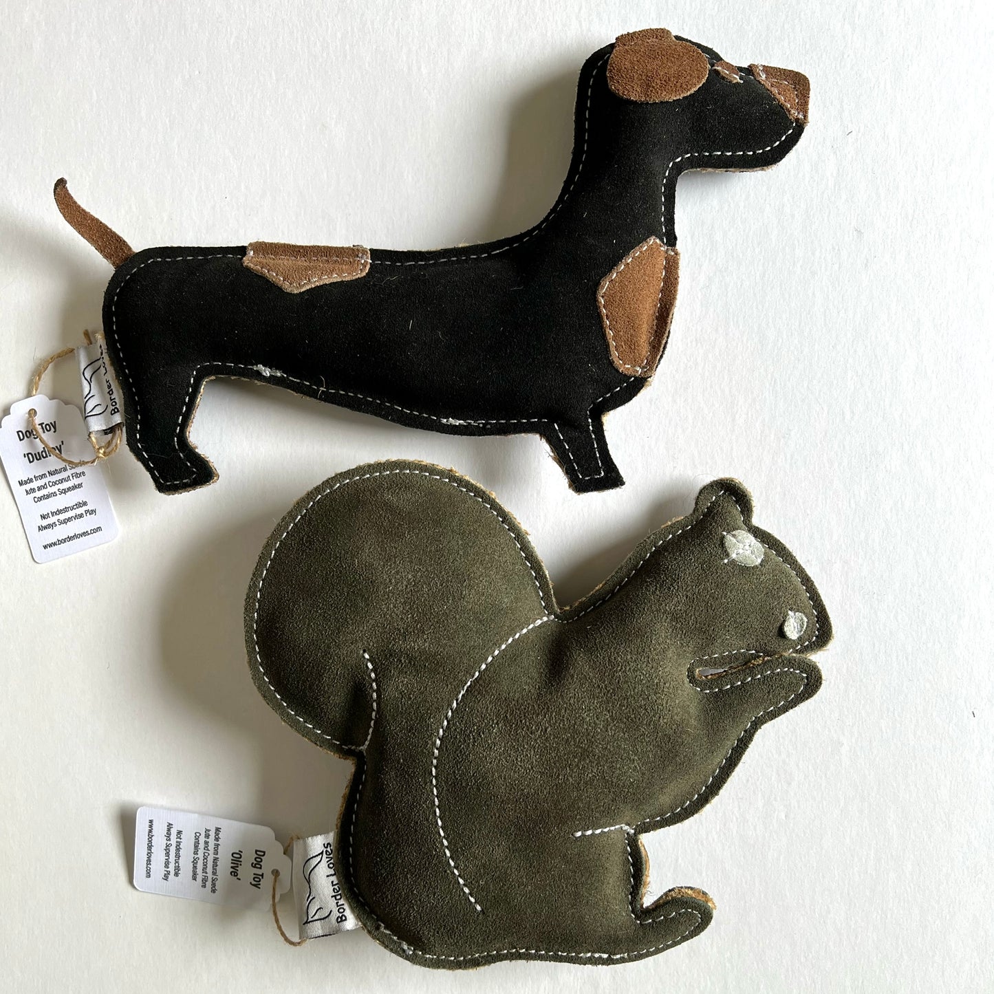 ‘Olive’ and ‘Dudley’ Squeaky Squirrel and Dachshund