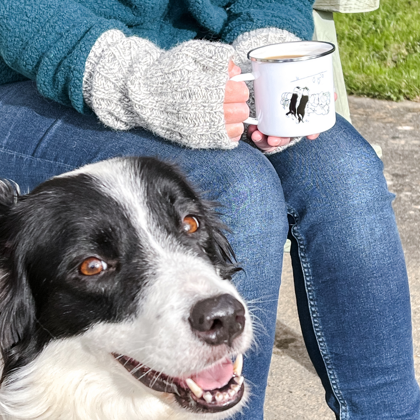 Unique Border Collie Camper Mug Featuring our own Artwork