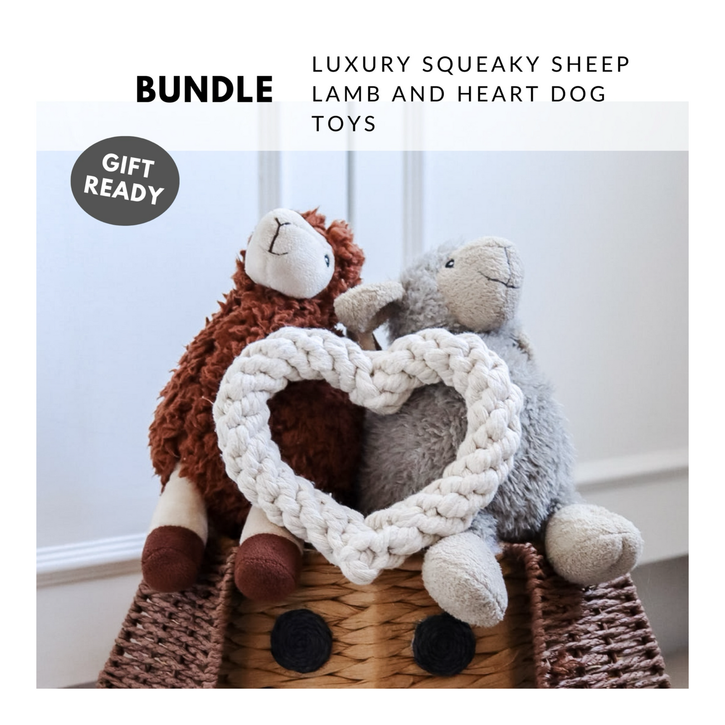 Luca Lamb, Sansa Sheep and Cotton Heart Toy Bundle
