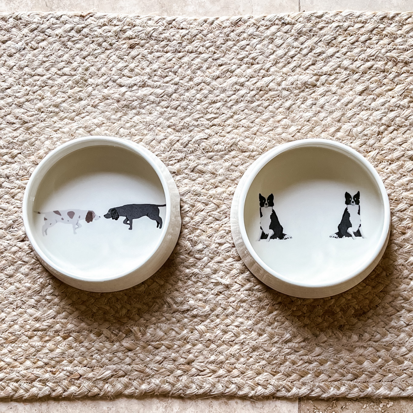 Springer Spaniel Ceramic Dog Bowl | Brown and White and Black Springer Spaniel Design
