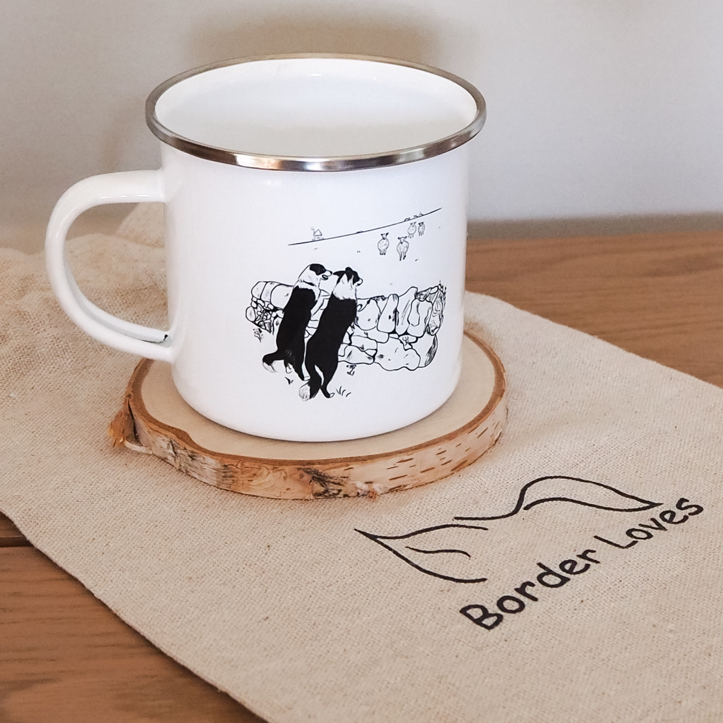 Unique Border Collie Camper Mug Featuring our own Artwork