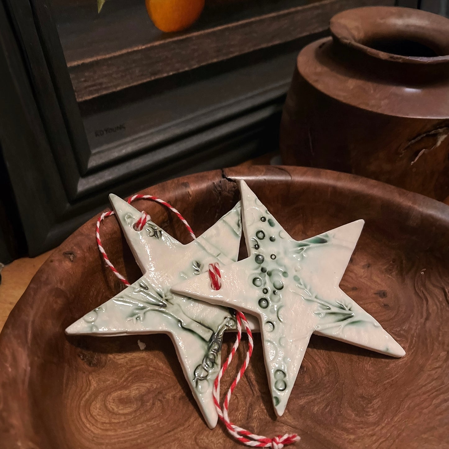 Unique Handcrafted Porcelain Christmas Star Decorations