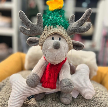 Luxury Plush and Squeaky Festive Reindeer