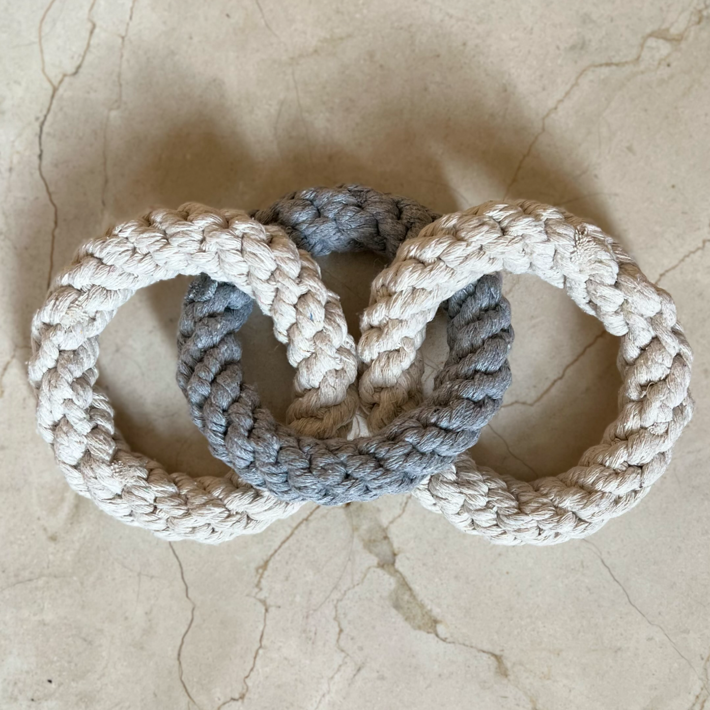 Tri Ring Natural Rope Dog Toy