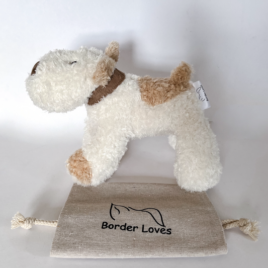 Airedale Terrier Dog Toy on cotton gift bag