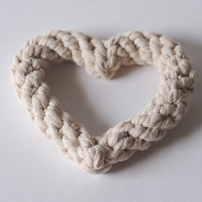 Natural Cotton Heart Rope Soft Chew Dog/Puppy Toy