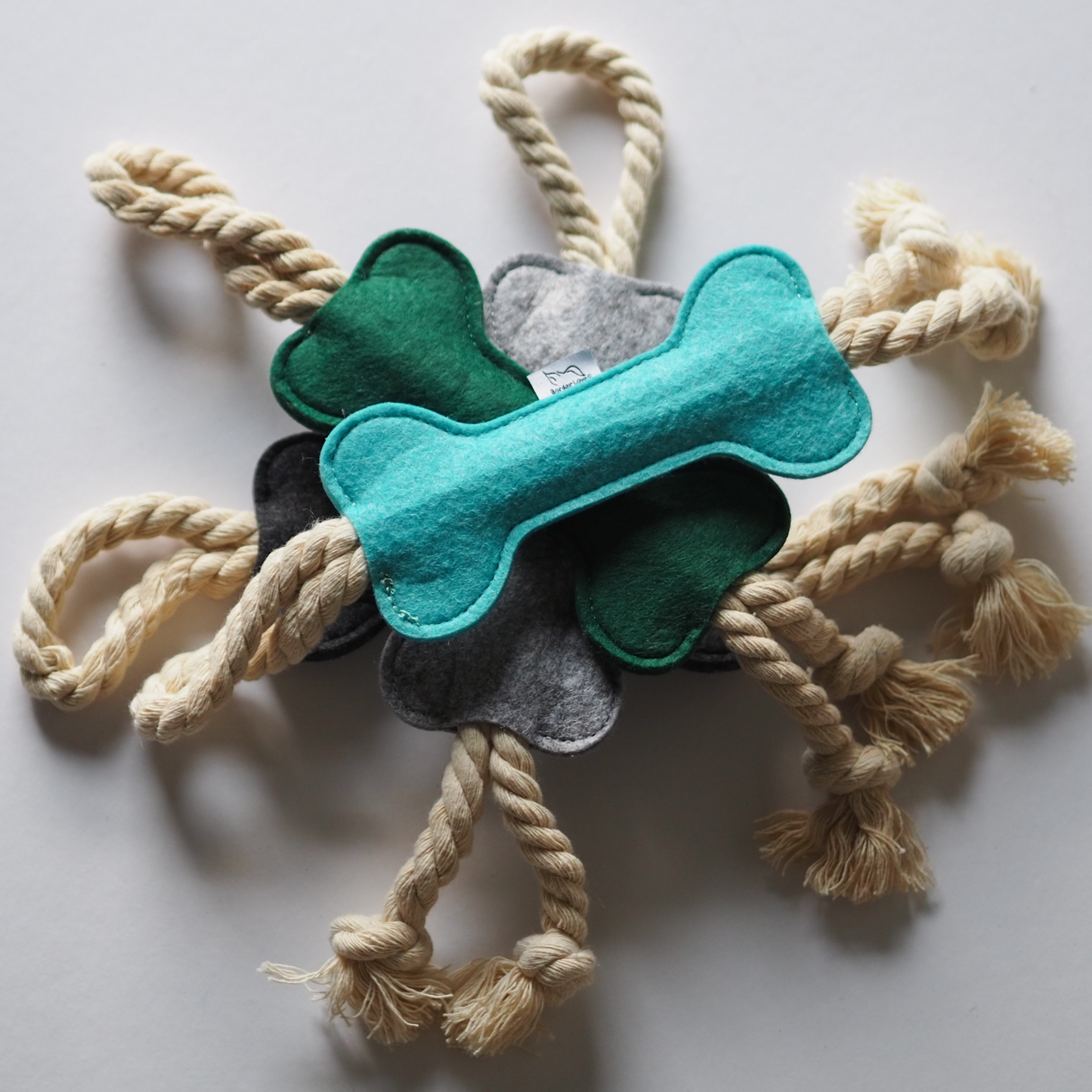 4 cotton felt rope dog toys