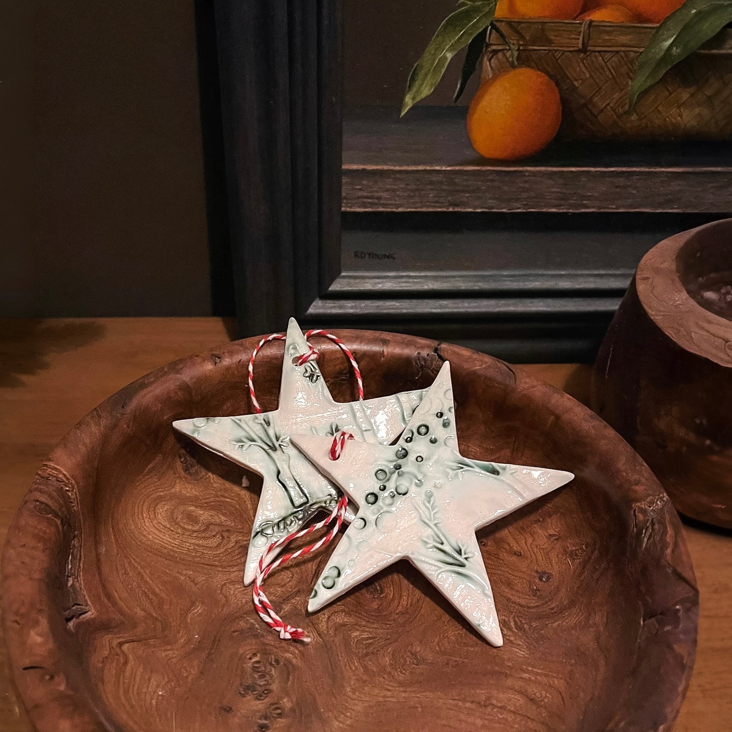 Unique Handcrafted Porcelain Christmas Star Decorations