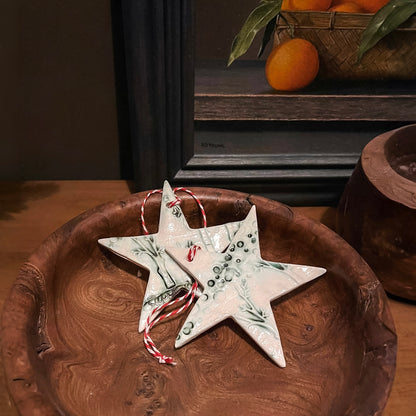 Unique Handcrafted Porcelain Christmas Star Decorations