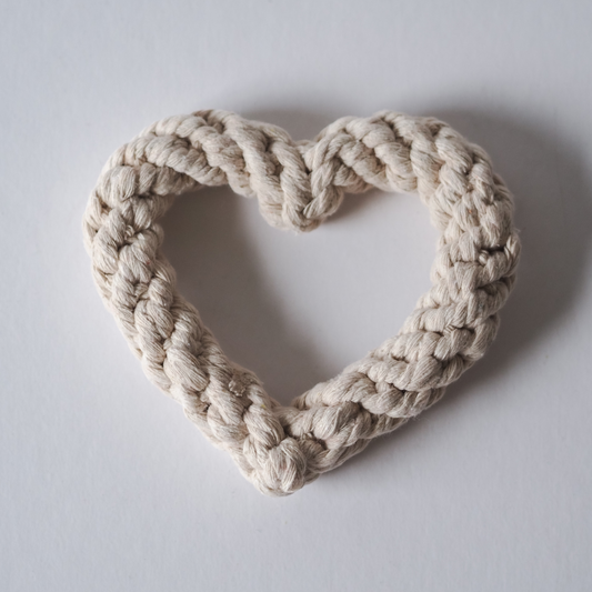 Cotton Heart Rope Dog Toy