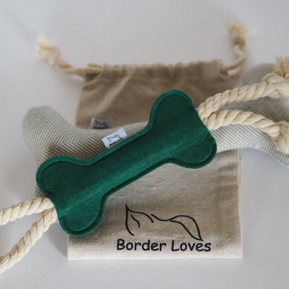 Squeaky Wool Bone and Felt Rope Dog Toys