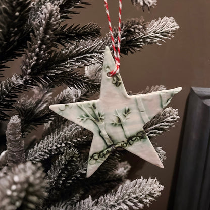 Unique Handcrafted Porcelain Christmas Star Decorations
