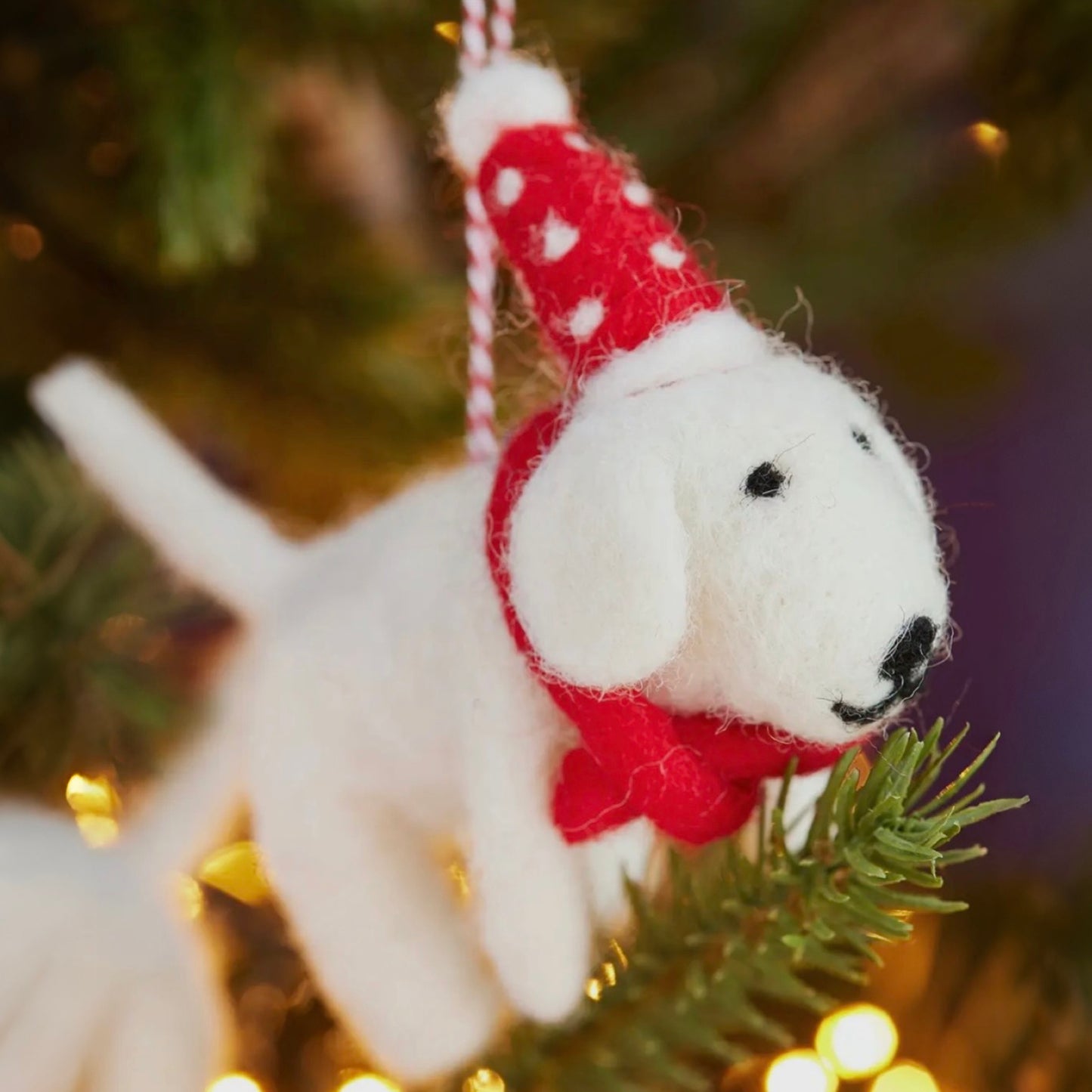Felt Dog With Dotty Hat & Tie
