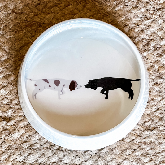 Springer Spaniel Ceramic Dog Bowl | Brown and White and Black Springer Spaniel Design