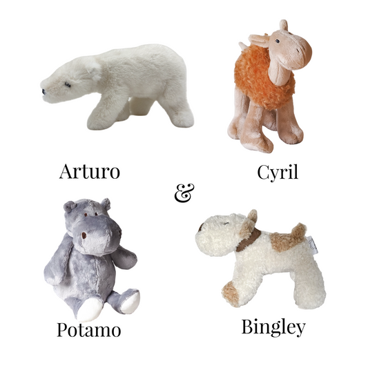 4 Plush Dog Toys