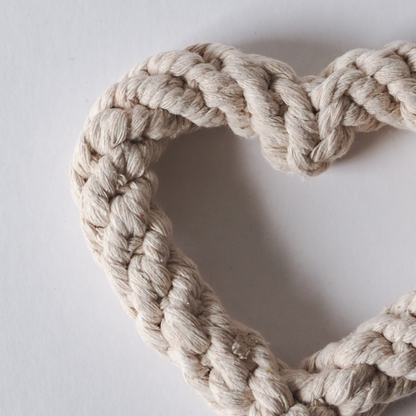 Natural Cotton Heart Rope Soft Chew Dog/Puppy Toy