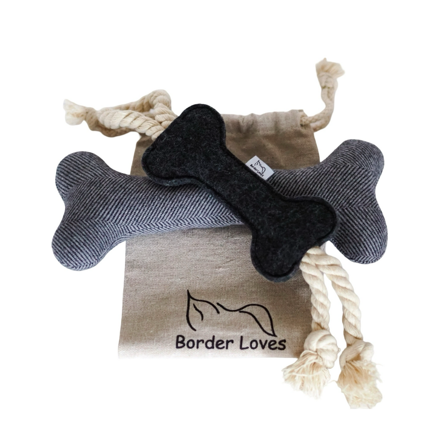 Wool Bone and Felt Rope Toys