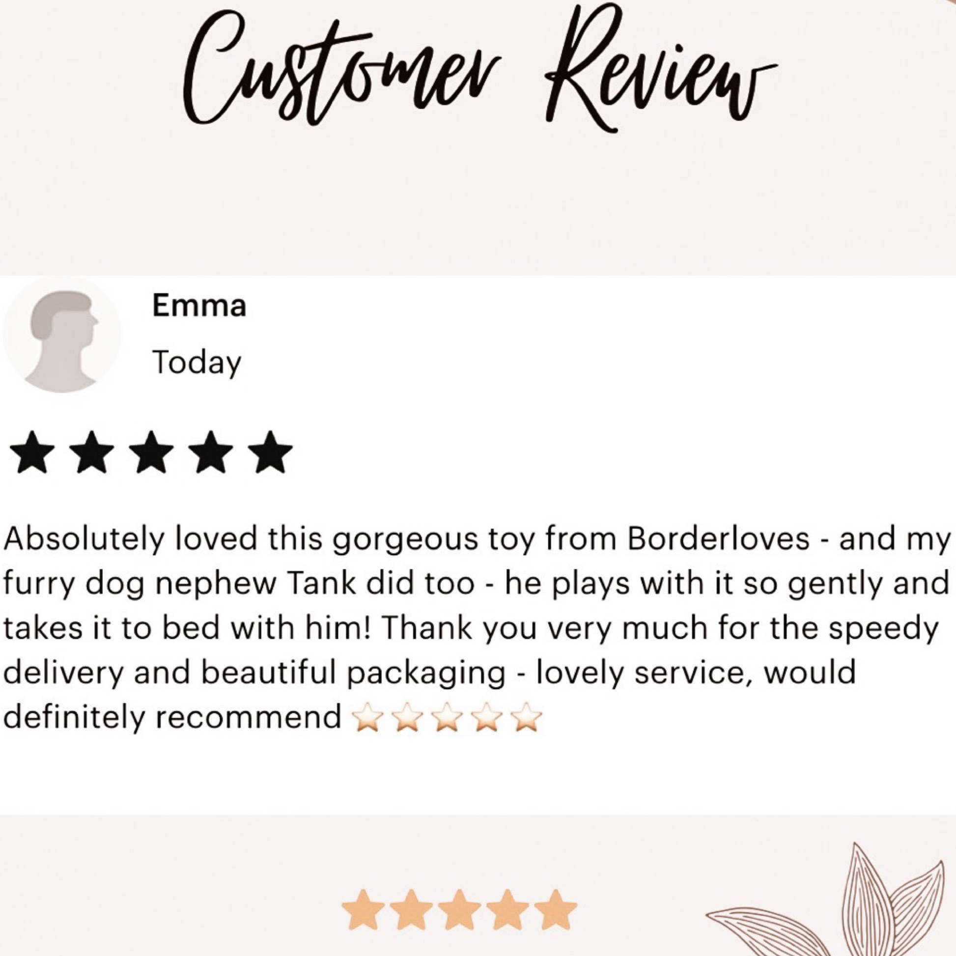Five Star product review for Border Loves