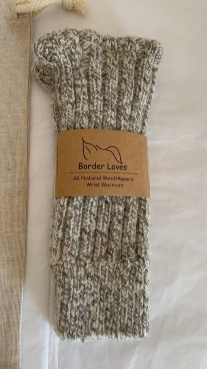 Natural Handmade Wool and Alpaca Wrist Warmers