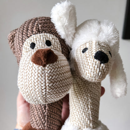squeaky monkey and sheep luxury dog toys from Border Loves