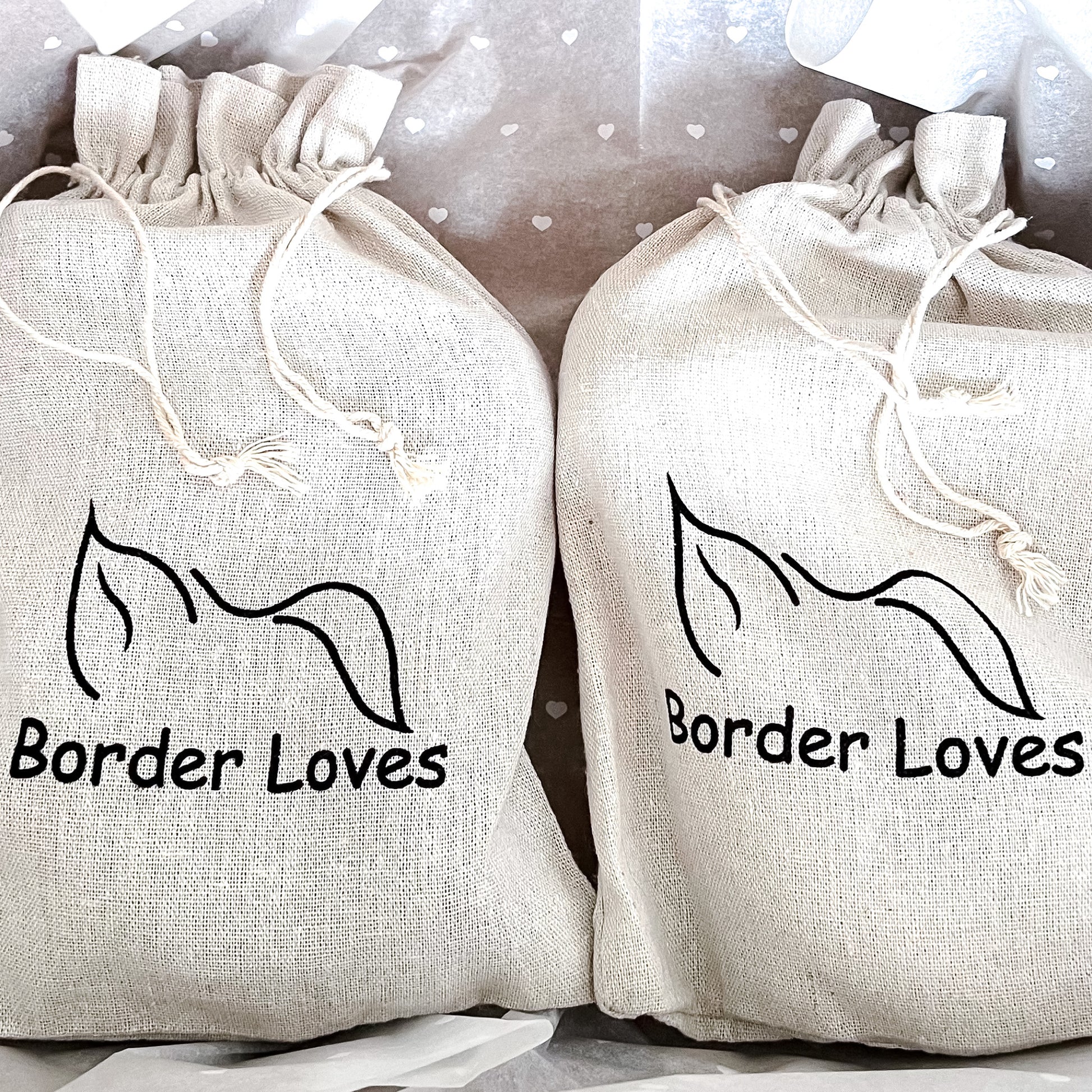 sustainable packaging cotton branded gift bags from Border Loves