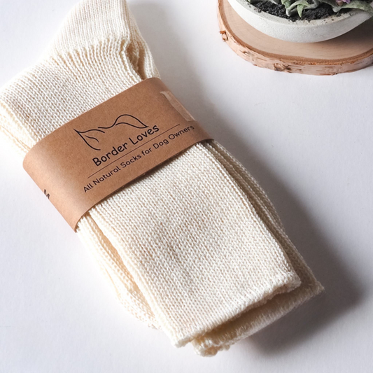 Luxury All natural no synthetics Socks with Border Loves Label